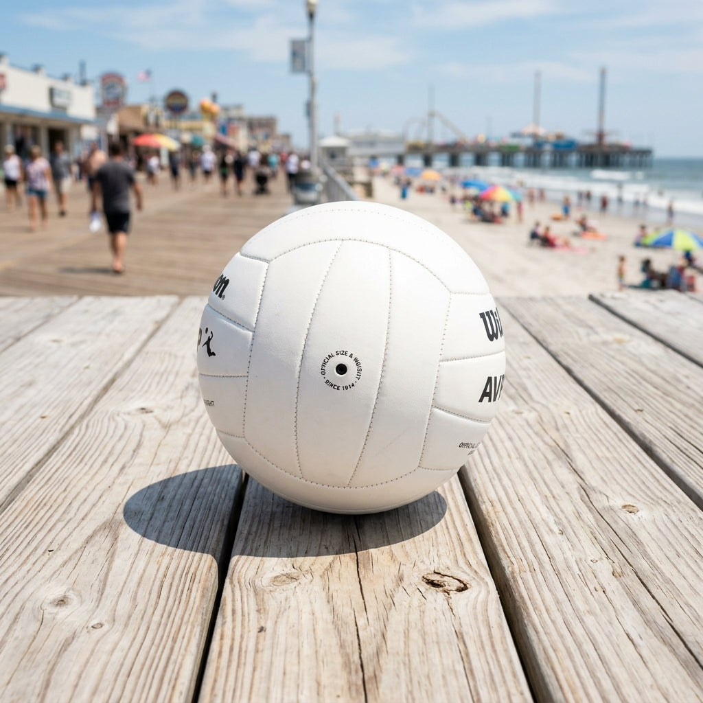 Volleyball in daytime sunlight